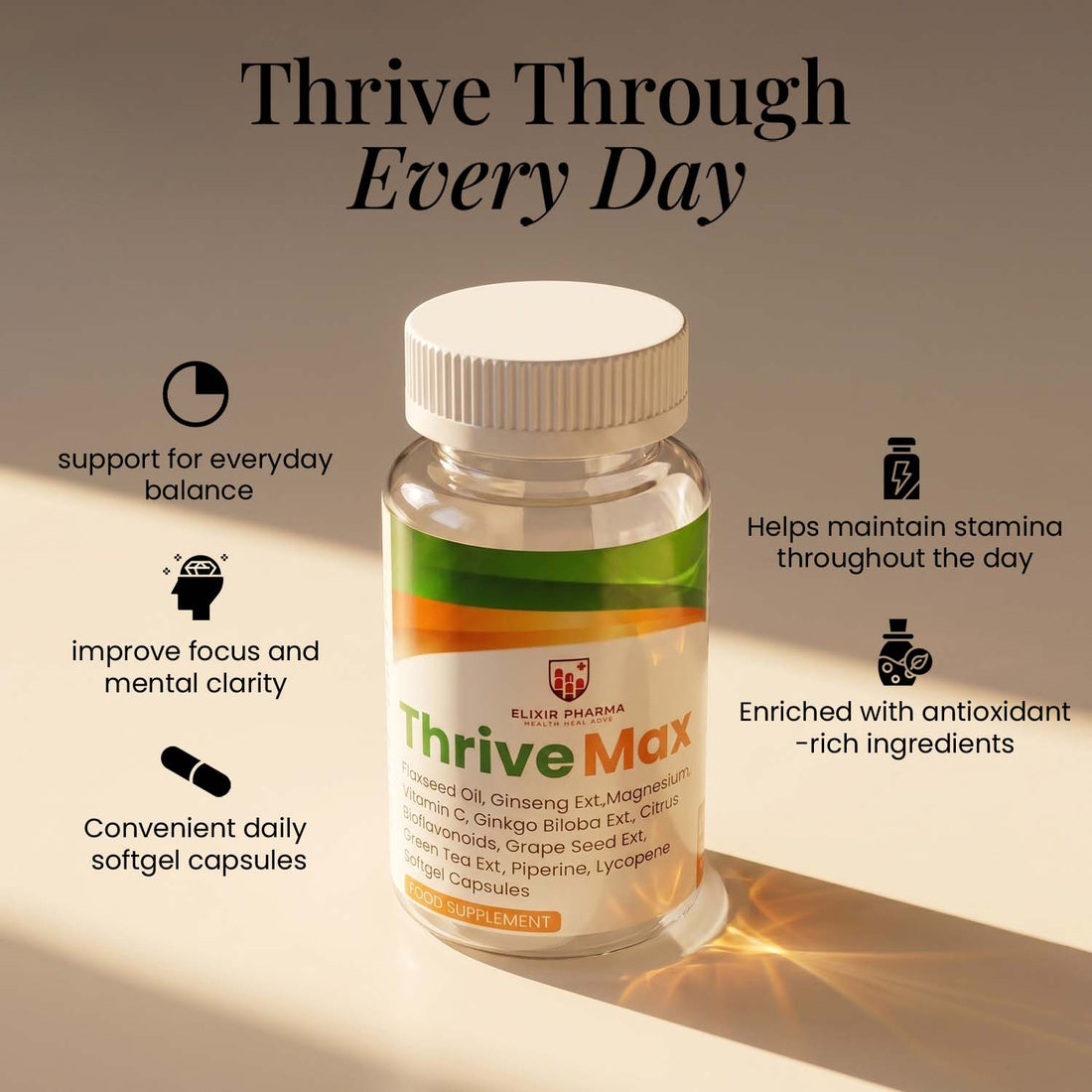 ThriveMax - Daily Brain, Heart & Wellness Support